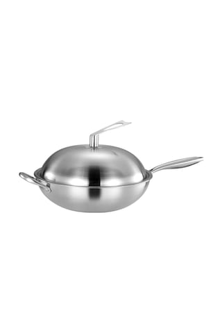 Gaz İndüksiyonlu Ocak İçin 34cm Paslanmaz Çelik Wok Kaplanmamış Diğer