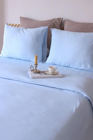 Moosh Çift Kişilik Lastikli Çarşaflı Nevresim Takımı Mavi