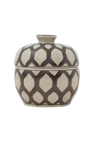 Yargıcı Geometrik Desenli Seramik Kutu 15x16 Cm 26ynha1109m St