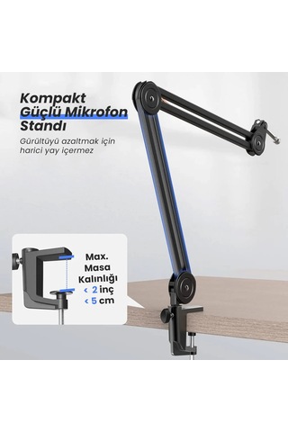 Fifine Bm63 Masa Üstü Mikrofon Standı - Ayaklık - Sehpa 40 x 40 CM