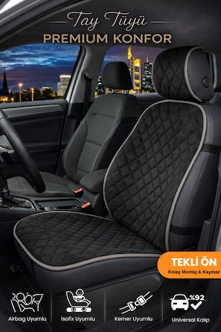 Oto Koltuk Kılıfı Tay Tüyü 4 Katmanlı Minder Tekli Ön Terletmez,kaymaz,su Geçirmez,airbag Uyumlu - Mnd1x4 Stiloto
