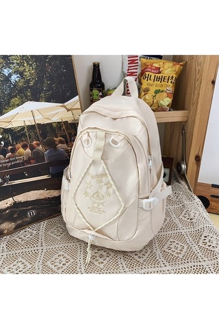 Gençler İçin Şık Ve Fonksiyonel Okul Çantası, Dayanıklı Sırt Çantası, Ergonomik Tasarım, Hafif Ve Spor Çanta Beyaz