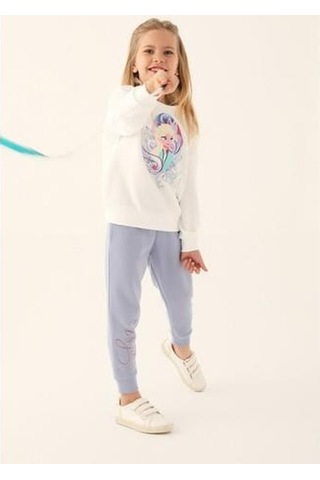 Frozen Kız Çocuk Eşofman Takımı Krem