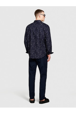 Sisley %100 Pamuk Beli Büzgülü Slim Confort Fit Pantolon Erkek Lacivert Pantolon - 324p4ıuksf046