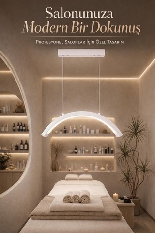 Askılı Led Kirpik Lambası Yarım Ay Lamba Salon Cilt Bakım Lambası Kumandalı 48w