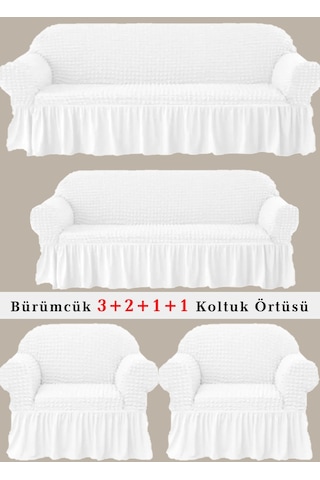 Upmall Bürümcük Koltuk , Çekyat Örtüsü, Kılıfı 3211 Beyaz Beyaz