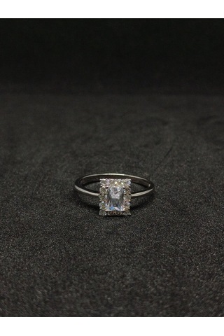 Baget Kesim Taşlı 925 Ayar Gümüş Yüzük Şık Ve Zarif Tasarım Gümüş