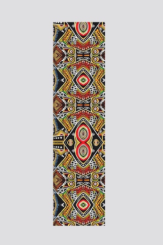 Çok Renkli Etnik Afrika Figürlü Runner 40x140cm Siyah