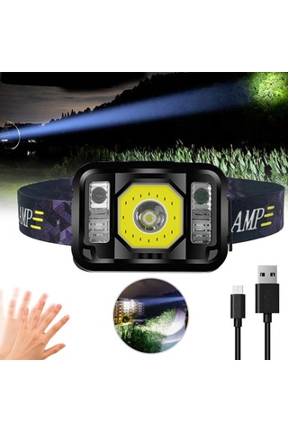 Pratik Sensörlü Sinyalli Kafa Lambası Wt-024 - 9089487059535ynt Çok Renkli