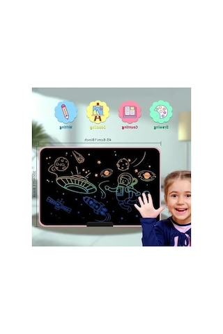 Xl Yazı Tableti, 21 İnç Lcd Çift Taraflı, Eğitim Aracı 124-Pembe