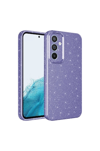 Samsung Uyumlu Galaxy A14 Kılıf Kamera Korumalı Simli Silikon Üstün Koruma Ata Pro Tech Pembe Koyu