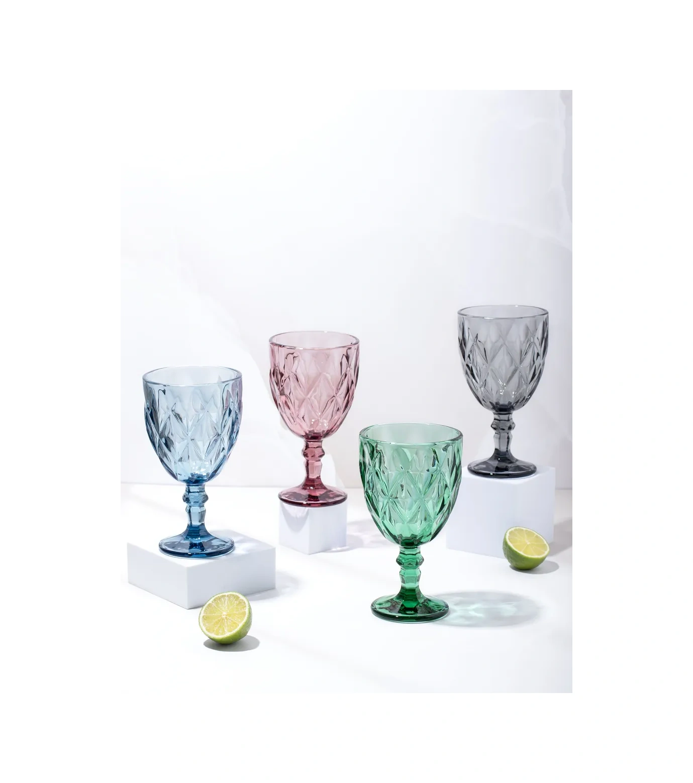 Aura Of Bohemia 324 Ml Renkli 4'lü Şarap Bardağı Seti 226166608 Gri