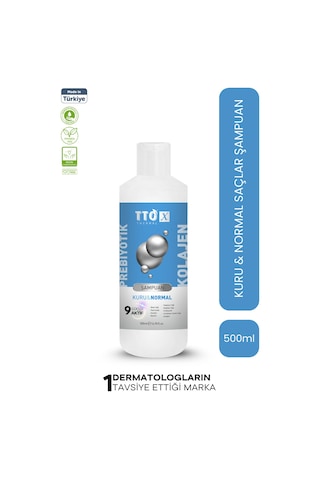 Tto X Kuru ve Normal Saçlar Için Şampuan Kolajen ve Prebiyotik 500Ml