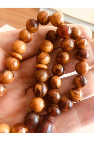 Yoğun Hareli Sıkma Kehribar Tesbih F