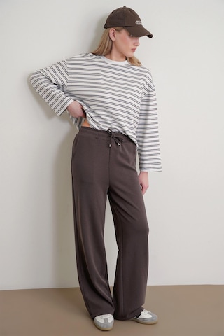 4785 Kadın Premium Modal Palazzo Dökümlü Bol Paça Pantolon Kahve Kahve