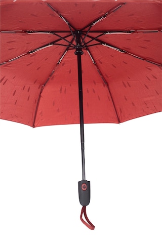Newdaki Damla Desenli Fiberglass Güçlü Mekanizma Tam Otomatik Kadın Şemsiye Bordo