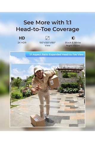 Reolınk 4mp Wıfı Dorbell Bataryalı Kapı Zili Poe