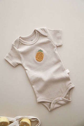 Ohlalakoala Ananas Nakışlı Çıt Çıtlı Body-zıbın Vizon