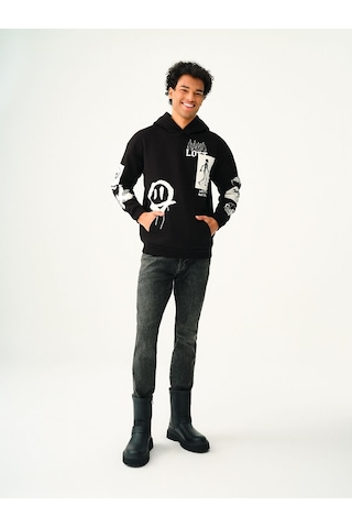 LOFT Oversize Erkek Sweatshirt Lf2037224 Q1.v1 Siyah