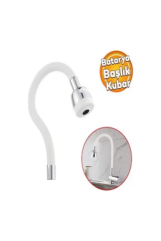 Beyaz Siyah Mutfak Eviye Borusu Kubar Hareketli Su Tasarruf Aparatı Beyaz
