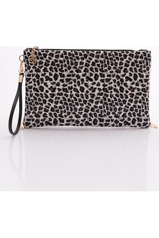 Dgn 4104 Kadin Fermuarli Desenli Çanta 4104-2337-R10681 Beyaz