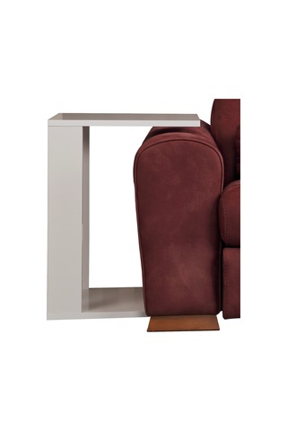 Single C Beyaz Yan Servis Sehpa / Tekerlekli Laptop Sehpası