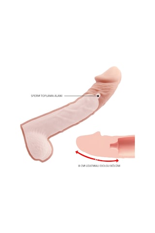 Odins Shop 8 CM Dolgulu Realistik Penis Kılıfı