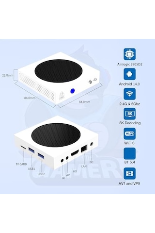 Pell 8k Ultra Hd Android 14 Tv Box, Amlogic S905d2, 4gb Ram 64gb Depolama, Çift Bant Wi-fi 6, Bluetooth 5.4, 8k Decoding, Sesli Kumanda İle Akıllı Medya Oynatıcı, Siyah