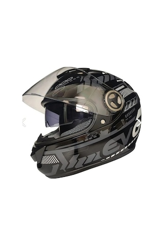 Free-M Evo Full Face Abs Material Güneş Vizörlü Motosiklet Kaskı Gri - Siyah