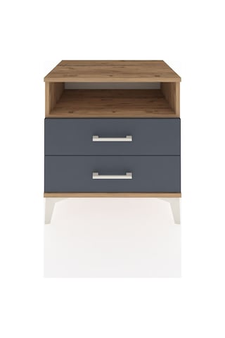 Hyperion Komodin Tek Raflı 2 Çekmeceli 60x44x64 Çam-antrasit Çam