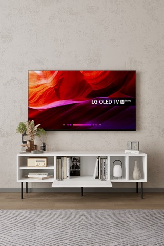 Umay 160 Cm Tv Ünitesi 100% Mdf Metal Ayak Beyaz