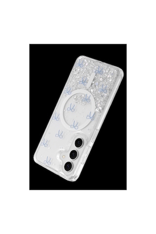 Onegif Samsung Galaxy Uyumlu - S26 Misk Simli Magsafe Kapak - Desen 3 Çok Renkli