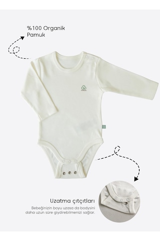 Kitikate Organik New Basic Uzayan Uzun Kol Body Ekru Ekru