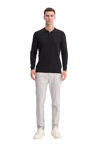 Cazador Slim Fit Viskon Karışımlı Basic Polo Yaka Kazak Siyah