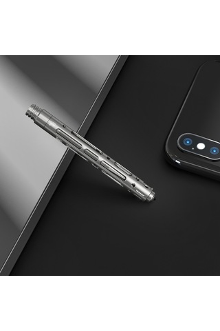 Aubyhe Titanium Alyuminyum Çok Amaçlı Taktik Kalem - Çarpıcı Pimli Cam Kırıcı, Savunma Ve Yazma Fonksiyonu, Taşınabilir Zsb007 Tabiat