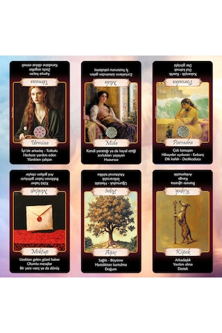 Mistik Katina Aşk Falı Kehanet Tarot Destesi / Açıklamalı 68 Kart