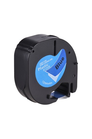 Tenfowee Dymo Lt-100h Uyumlu Manuel Etiket Bandı - 91205 Mavi, 12mm Genişlik, 4m Uzunluk, Plastik Materyal