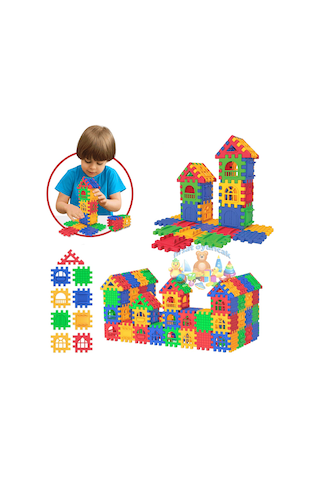 Oyuncak 128 Parça Cıty Puzzle Blok Set Eğitici Eğlenceli Oyuncak