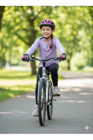 Çocuk Motosiklet & Bisiklet Eldiveni Deniz Kabuğu Desenli - Güvenli Sürüş İçin