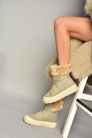 Fox Shoes T476434004 Bej Kumaş Kadın Bot Bej-kumaş Bej