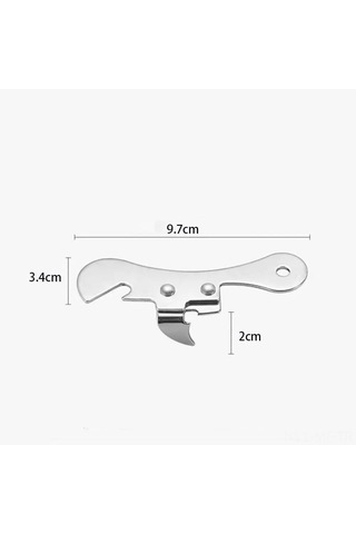 Mufunye Renkli Paslanmaz Çelik Kompakt Kutu Açıcı Ve Bira Açıcı, Çok Fonksiyonlu İçecek Açma Aleti Gümüş