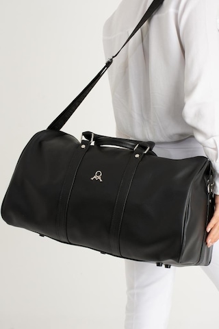 Seyehat Spor Çantası 38 Lt Kabin Boy Valiz 48 35 Cm El Valizi Vegan Deri Unisex 48 35 Cm Suni Deri Siyah