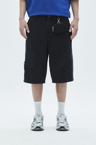 Vamos Oversize Bermuda Denim Şort 40-224 Siyah