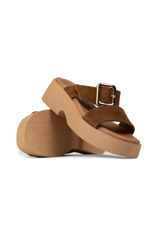 Deery Kadın Hakiki Süet Taba Renkli Platform Terlik - L2506ztbap01