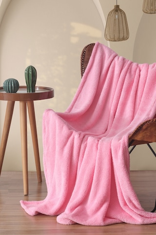 Wellsoft Tv Battaniyesi Peluş Polar Ultra Yumuşak Battaniye 140x170 Cm Pembe