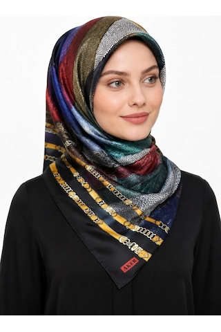 Aker Saf Twill İpek Eşarp -6592 Çok Renkli