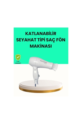 Katlanabilir - 210 - Seyahat Tipi Saç Kurutma Makinesi Çift - Shopılke - Kademeli Ayar