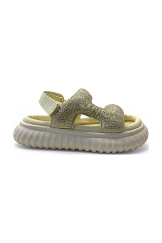 Marco Kids 846 Anatomik Kız Çocuk Taşlı Sandalet Bej