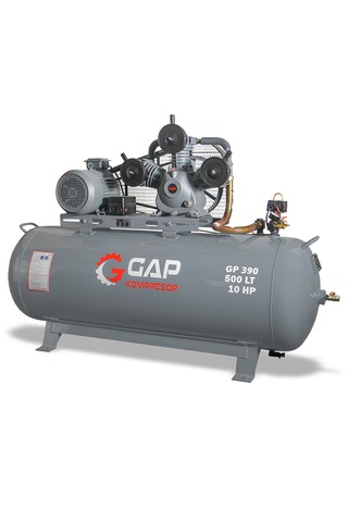 Gap Kompresör Gp390 Hava Kompresörü Pistonlu 500lt 3 Kafa 8 Bar 10 Hp
