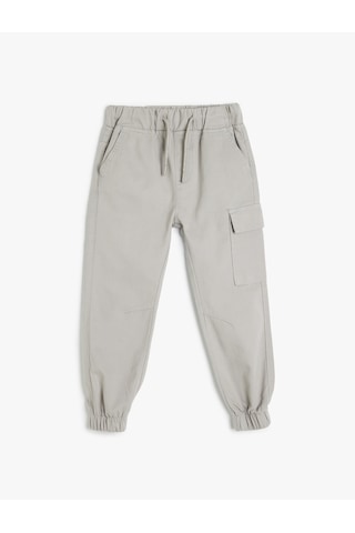 Koton Pamuklu Beli Bağlamalı Kargo Cepli Jogger Pantolon Gri 5skb40074tw Gri